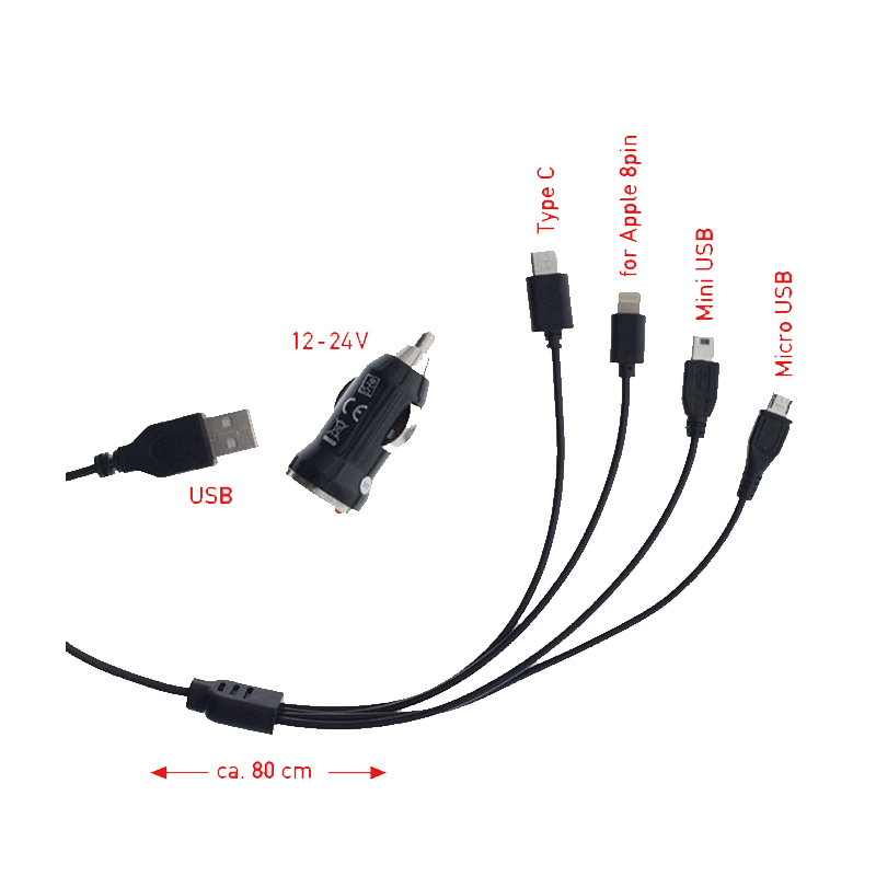 AccuCell KFZ-Ladeadapter USB - 2,4A mit Auto-ID - schwarz, USB Ladegerät, Ladegeräte